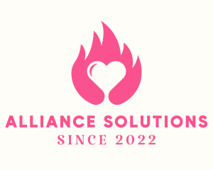 Flaming Romantic Heart  logo design