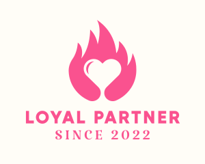 Flaming Romantic Heart  logo design