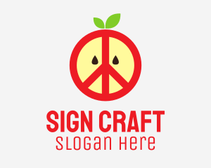 Apple Peace Sign logo design