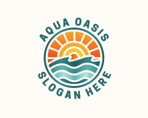 Sunset Beach Summer logo design