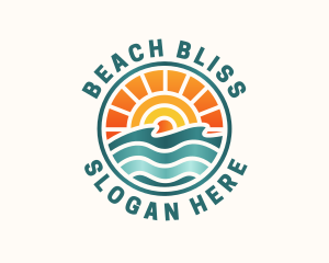 Sunset Beach Summer logo design