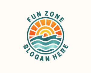 Sunset Beach Summer logo design