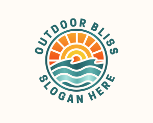 Sunset Beach Summer logo design