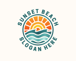 Sunset Beach Summer logo design