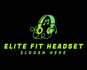 Disc Jockey Headset logo design