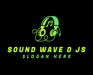 Disc Jockey Headset logo design