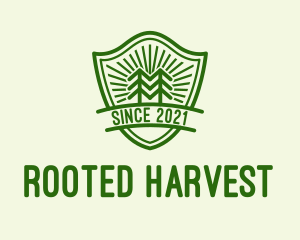 Forest Tree Shield logo design