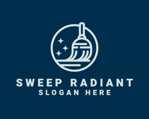 Sweeping Broom Cleaner logo design