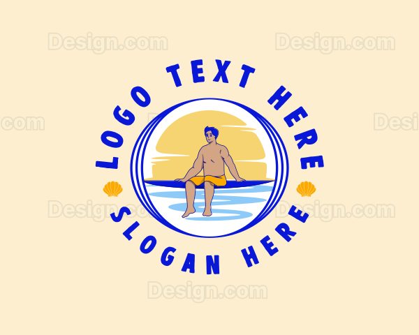 Summer Beach Surfer Logo