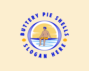 Summer Beach Surfer logo design