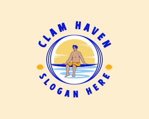 Summer Beach Surfer logo design