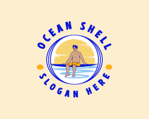 Summer Beach Surfer logo design