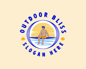 Summer Beach Surfer logo design