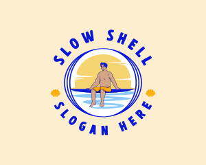 Summer Beach Surfer logo design