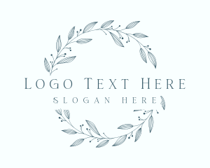 Whimsical Leaf Wreath logo