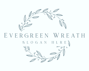 Whimsical Leaf Wreath logo design