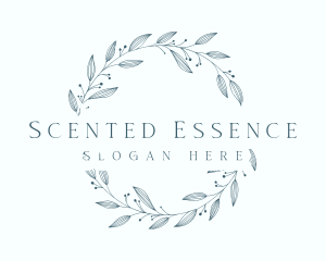 Whimsical Leaf Wreath logo design