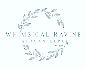 Whimsical Leaf Wreath logo design