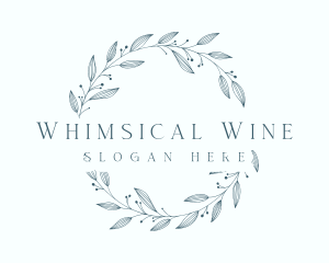 Whimsical Leaf Wreath logo design