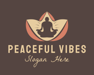 Yoga Meditate Lotus Flower  logo design