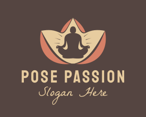 Yoga Meditate Lotus Flower  logo design