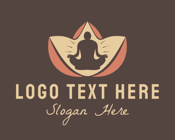 Yoga Meditate Lotus Flower  logo