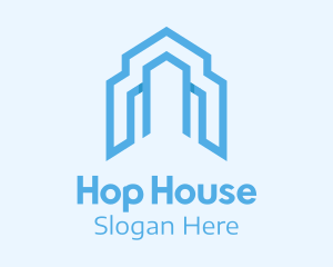 Blue House Builder  logo design