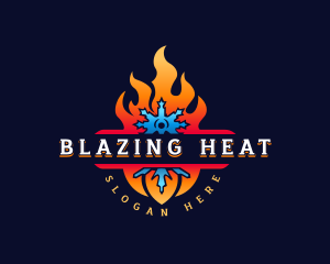 Fire Ice Heating logo design