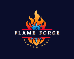 Fire Ice Heating logo design