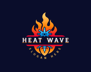 Fire Ice Heating logo design