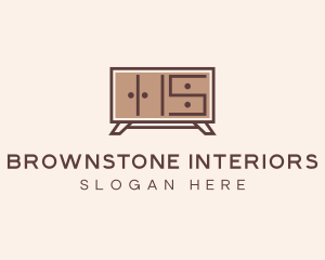 Brown Wooden Cabinet logo design