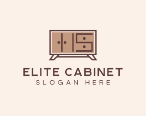 Brown Wooden Cabinet logo design