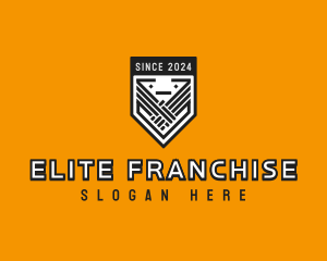 League Handshake Shield logo design