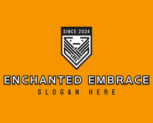 League Handshake Shield logo design