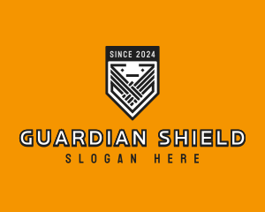 League Handshake Shield logo design