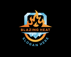 Flame Ice Shield logo design