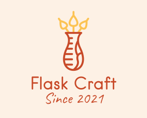 Flask Flower Vase  logo design