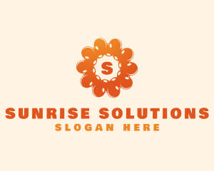 Bubbly Sun Flower logo design