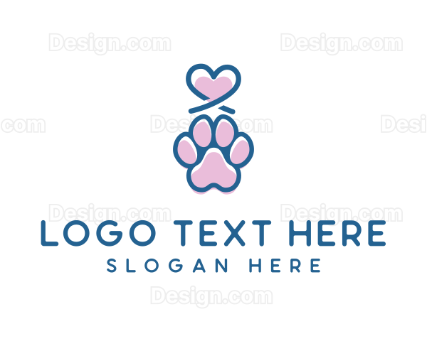 Heart Paw Pet Logo