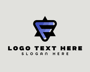 Triangle Business Letter F logo