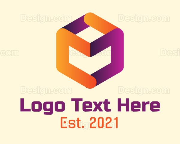 Tech Hexagon Cube Logo