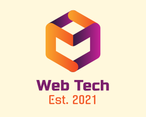 Tech Hexagon Cube  logo design