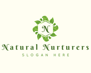 Organic Natural Leaves logo design