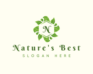 Organic Natural Leaves logo design