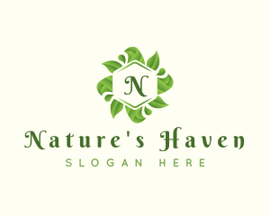 Organic Natural Leaves logo design