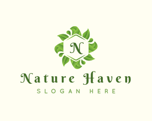 Organic Natural Leaves logo design