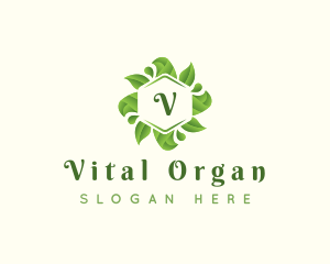 Organic Natural Leaves logo design