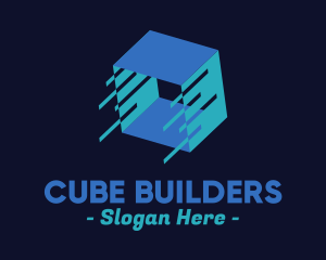 3D Fast Storage Cube logo design