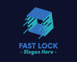 3D Fast Storage Cube logo design