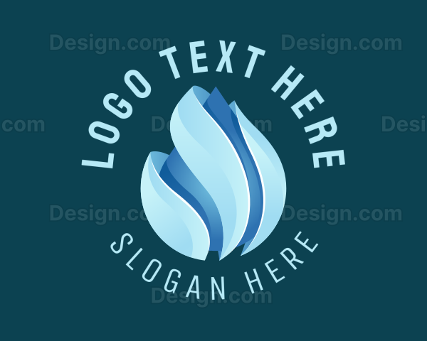 3D Water Droplet Beverage Logo